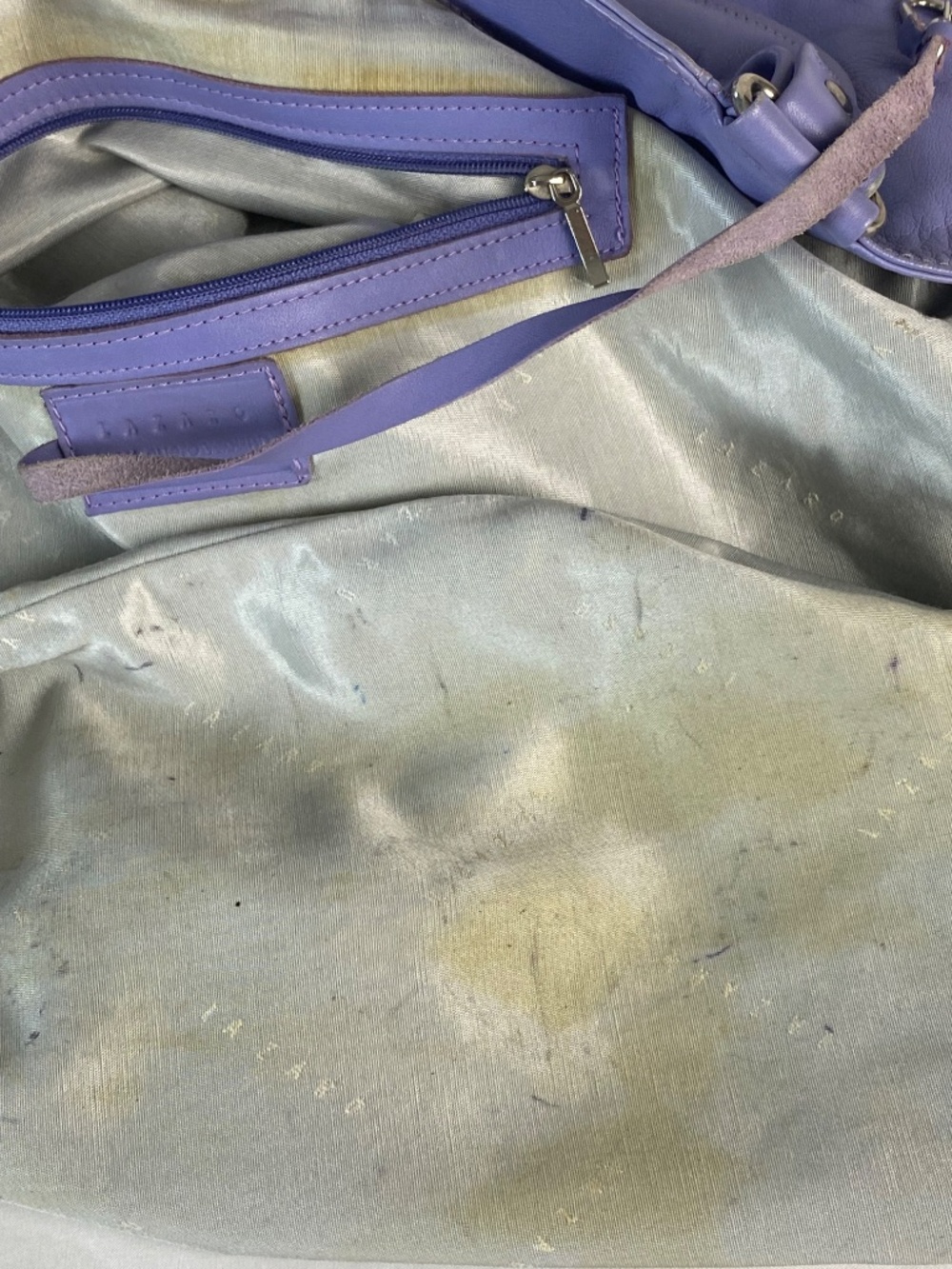 Vintage Lazaro Argentina Lavender Leather Hobo Shoulder Bag - Picture 10 of 16